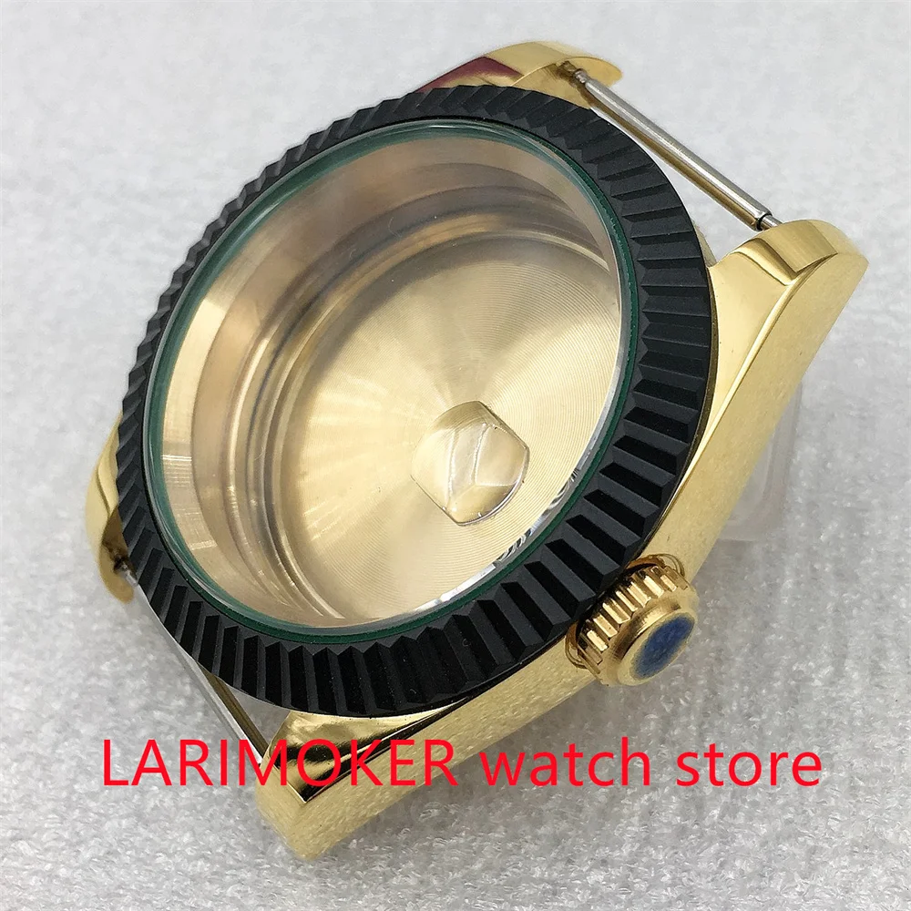 36mm/39mm Black PVD Bezel Gold Case Sapphire Glass Case Fits NH35 NH36 ETA2824 PT5000 Miyota Mingzhu DG 2813 3804 movement