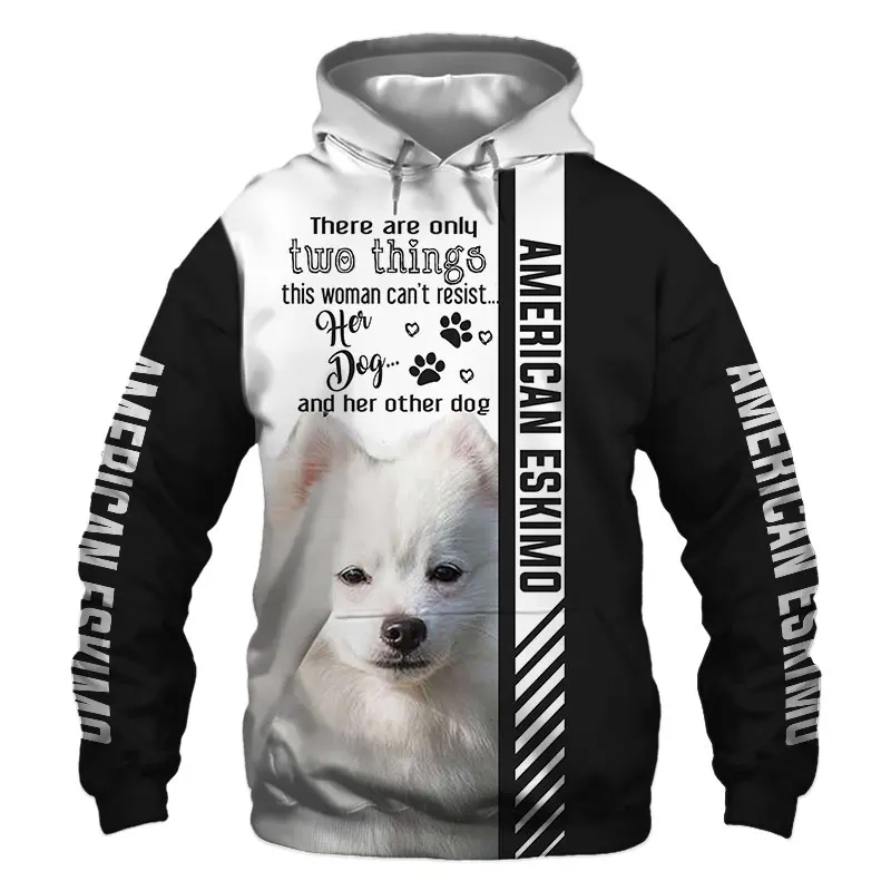 

American Eskimo Dog 3D Printed Jacket Men/women Harajuku Hoodie Unisex Casual Streetwear Sweatshirt Pullover Sudadera Hombre