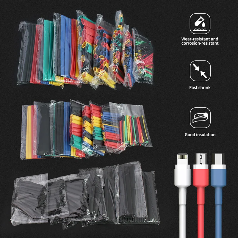 

Heat Shrink Tube Thermoresistant Sleeving Polyolefin Insulation Thermoretractile Waterproof Shrink tubing Assortment Set