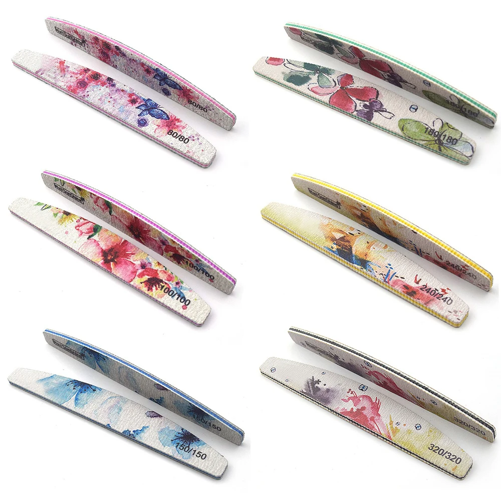 3/5/10Pcs Professional Nail File 80/100/150/180/240/320 Grit UV Gel Nail Buffer Block Strong Sandpaper Polisher Manicure File