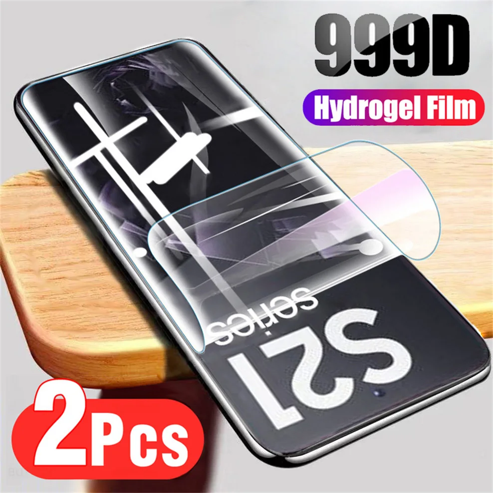 2Pcs Full Cover For Samsung Galaxy S21 Ultra S20 Plus S20 S21 FE Cases Protective Hydrogel Film On Samsun S 21 + FE Armors