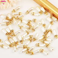 RESEN Top!! 8x15mm Cucito Bianco Avorio Perline a goccia Perle ABS Pendenti di perle per fai da te Perline da sposa Accessori per la ricerca di gioielli