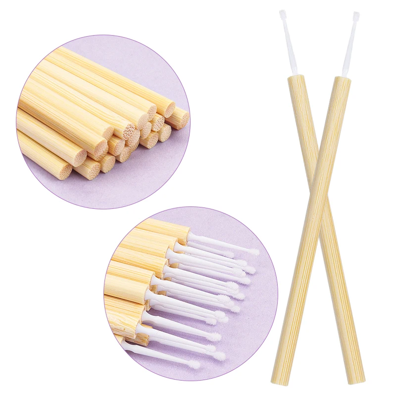 50pcs Eyelash Microbrush Mascara Wands Bamboo cleaning stick Lash Extension Makeup Brush Eyelash Remover clean Swab Applicators