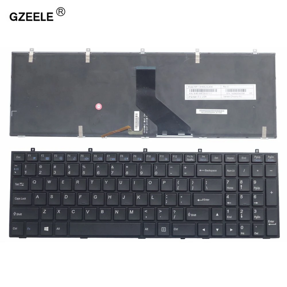 US Laptop English Keyboard for CLEVO W370ET W350ET W370SK W350ST SK W355ST W370ST W355 W370 W670SC W670SR W350SS With backlight