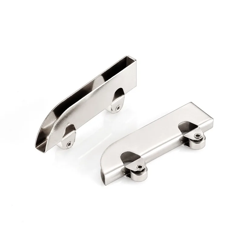 4pc Stainless steel pulley 5mm glass sliding door wheel clamp track roller Runner for Display Cabinet Mobile Counter Repair part