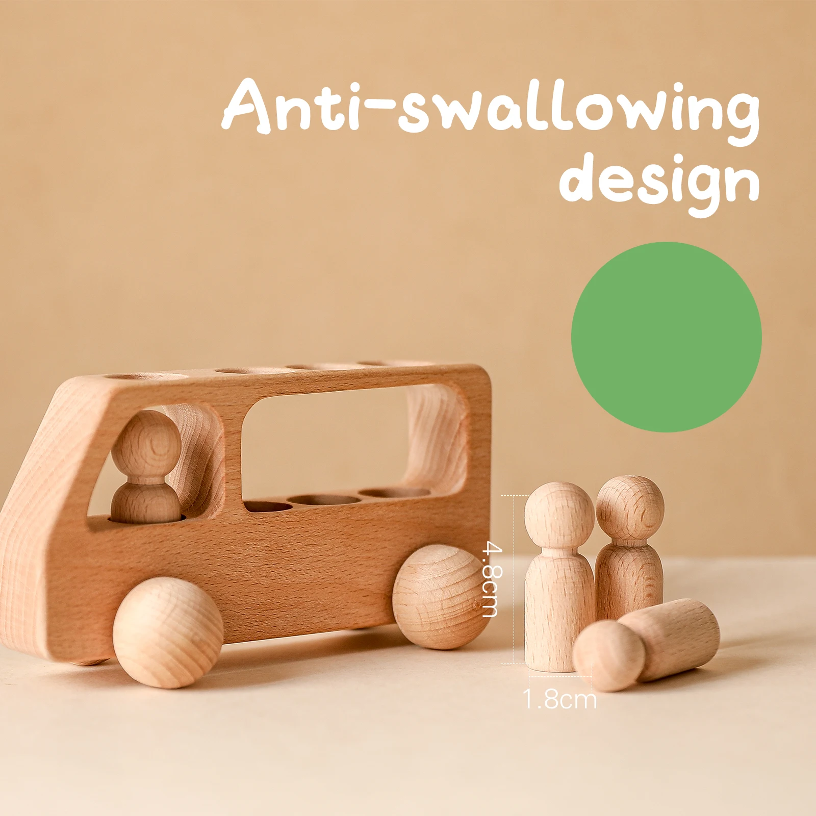 1Set Montessori giocattoli in legno per bambini piolo in legno bambole Bus auto giocattoli educativi per bambini blocchi per auto in legno di faggio