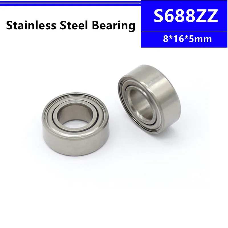 

Stainless Steel bearing S688ZZ 8*16*5mm Deep Groove Ball Bearings 8x16x5 mm S688ZZ 688