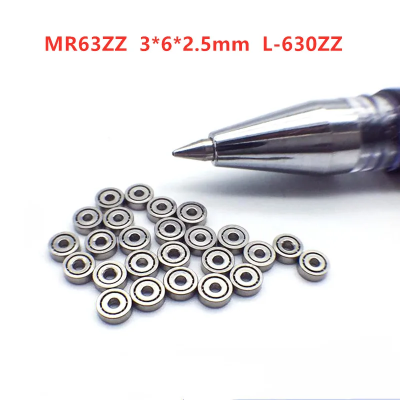 50pcs-500pcs MR63ZZ 3*6*2.5mm L-630ZZ miniature deep groove ball bearing MR63-2Z MR63 MR63Z 3x6x2.5mm