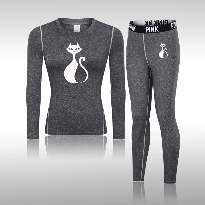 New Ski Thermal Underwear Women Winter Cycling Warm Tights Compression Quick Drying Thermal Lingerie Set Long Johns Clothing