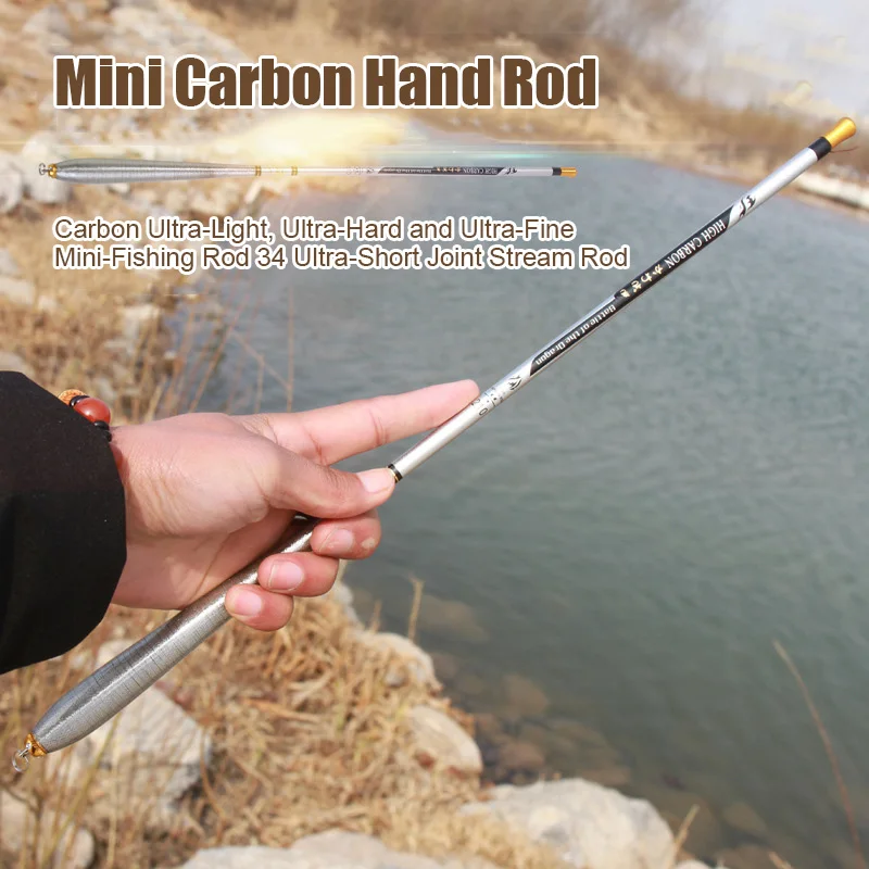 Mini Carbon Fiber Stream Fishing Rod Telescopic Ultra Short Ultra Light Fishing Pole for Freshwater Portable Ultralight Lake