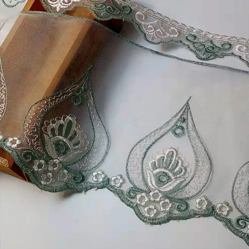 3 metri turchese maglia ricamata fiore pizzo finiture per divano sedia cuscino tessili per la casa finiture nastro accessori per cucire