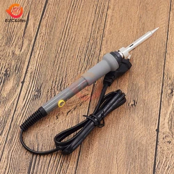 60W 220V Electric Soldering Iron Set Adjustable Temperature Welding Tools EU Plug 200-450 Celsius Gray/Red