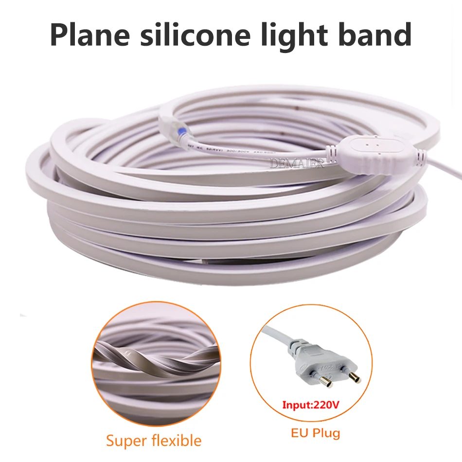 Imagem -06 - Diodo Emissor de Luz Neon Seil Rohr Flexível Led Licht Streifen Gel de Silicone Weiche Lampe Rohr Forma Silikon Licht Banda 220v Led-licht im Freien