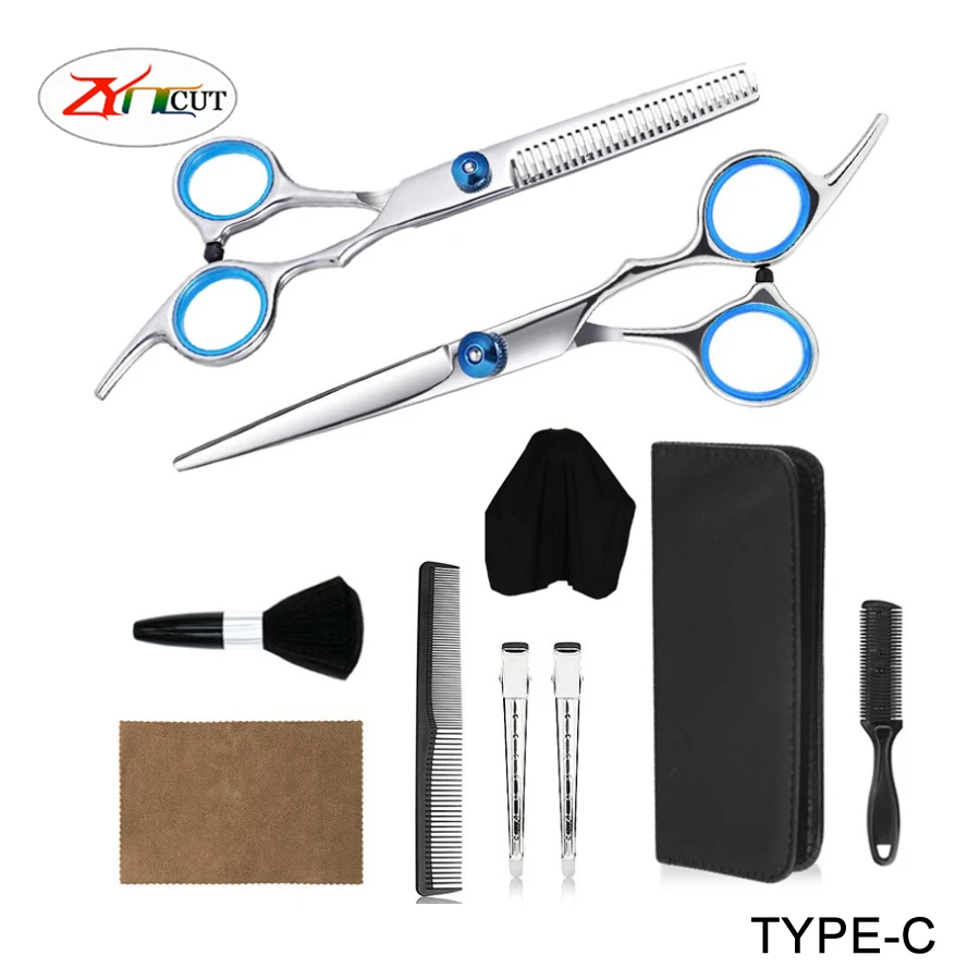 Stainless steel gorgeous color haircut scissors, flat scissors, thin scissors, bangs scissors set combination