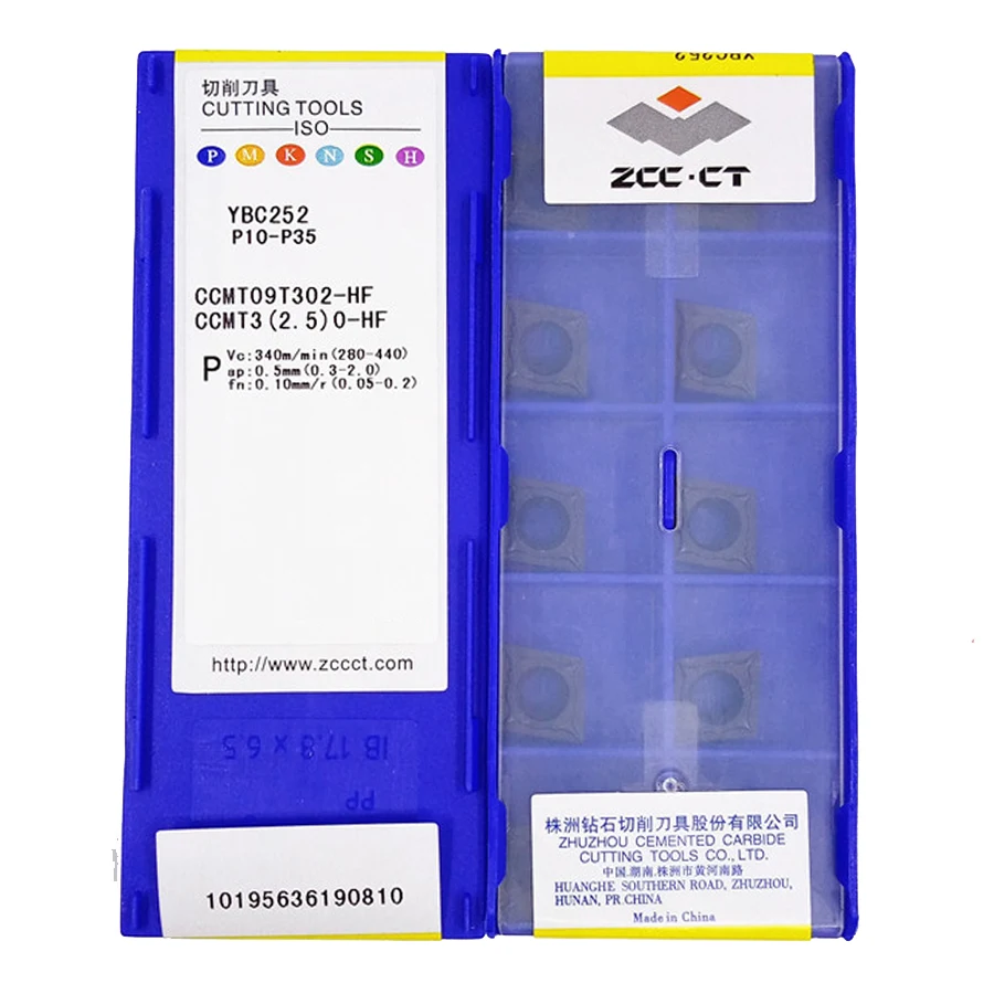 ZCC.CT CCMT060202 CCMT060204 CCMT09T302 CCMT09T304 CCMT120404 CCMT120408-HF YBC252 Carbide Insert  CCMT Inserts