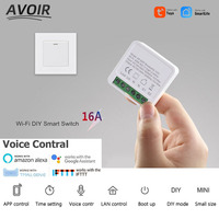 Avoir 1-5 Pcs Circuit Breaker Smart Life Tuya Switch Wifi Smart Home Socket Wireless Sensor Switch Mini Wifi Module Control 16A