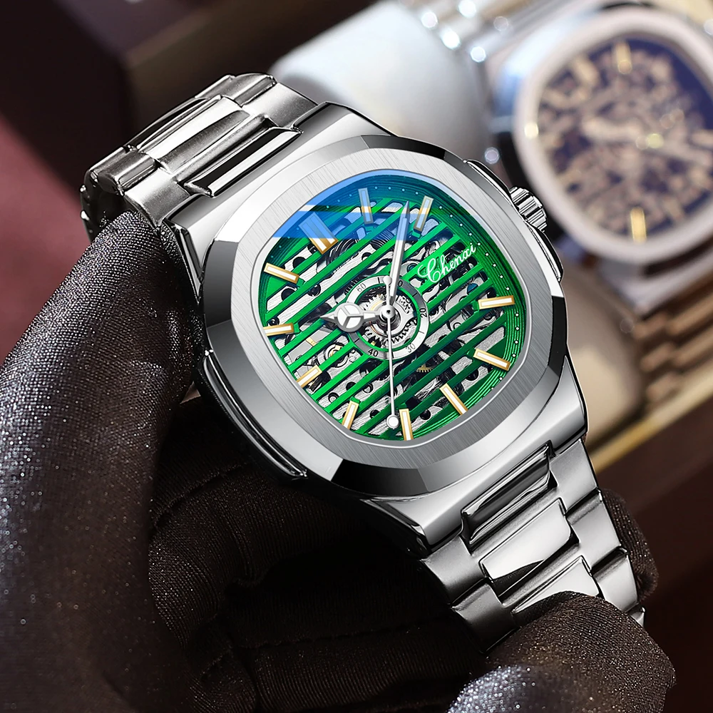 CHENXI New Automatic Mechanical Watch Men Clock Top Luxury Brand Skeleton Tourbillon Watches Waterproof Luminous Wristwatches