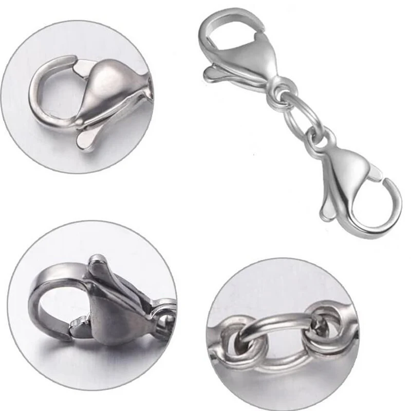 Stainless Steel Chain Lobster Clasps Connector for DIY Jewelry Making Findings Bracelet Necklace AM4035