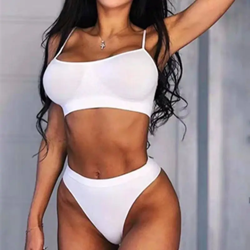 

Seamless Bra Set Women Top Panties Set Cotton Tops Low Waist G-String Underwear Set Soft Active Wear Lingerie Fitness Crop Top