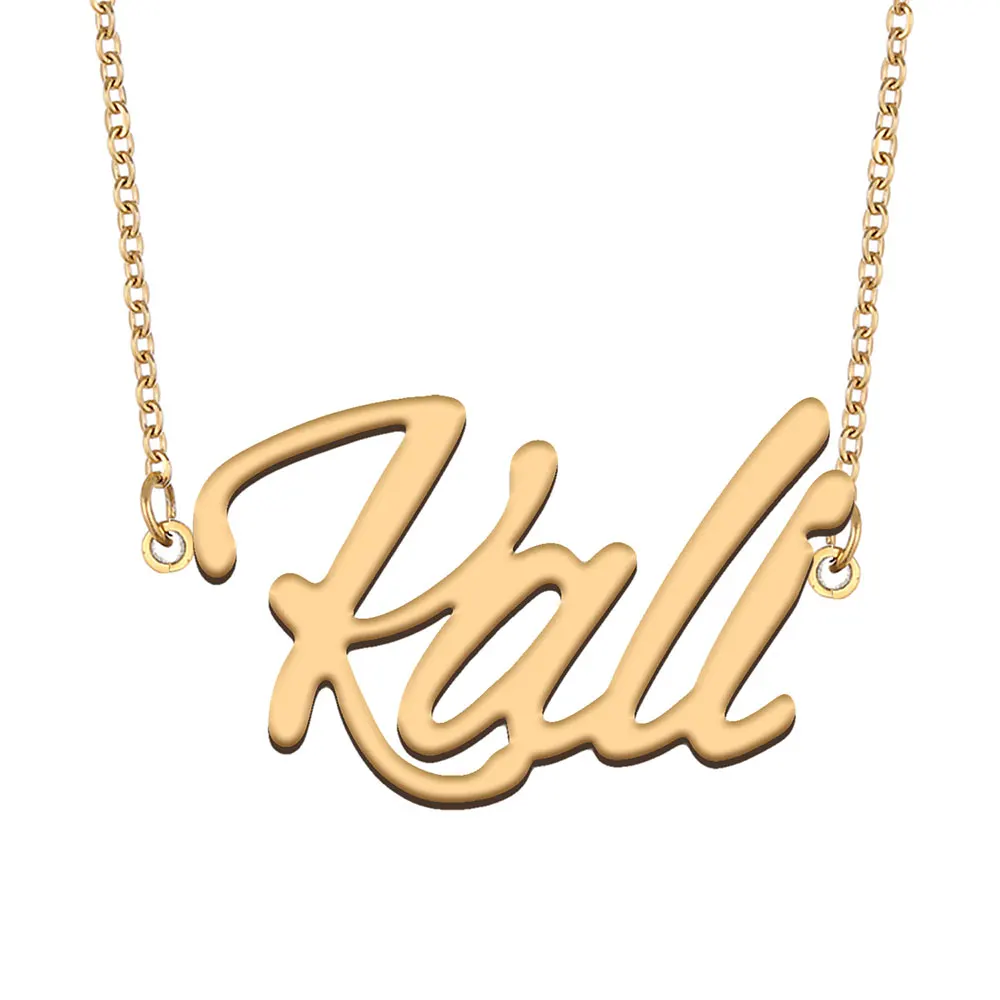 

Kali Name Necklace for Women Personalized Stainless Steel Jewelry Gold Plated Nameplate Pendant Femme Mothers Girlfriend Gift