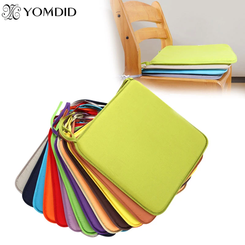 1Pc Candy Colors Cushion Garden Fabric Plain Square Cushion European Dining Chair Cushion Creative Sofa Fabric Cushion 40*40cm