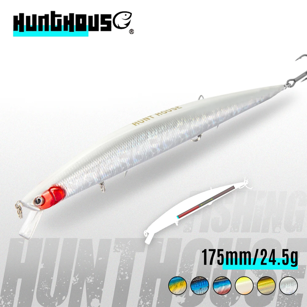 

Рыболовная приманка Hunthouse tide slim minnow, плавающая, 175 мм 24,5 г, isca seabass, воблеры, жесткая приманка, искусственная приманка leurre, isca