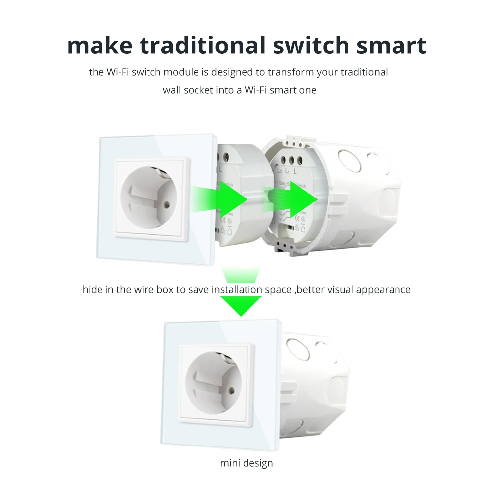 Zigbee 3.0 WiFi Interruttore FAI DA TE Intelligente Luce Mini Interruttore Modulo Funziona con Tuya SmartThings Alexa Echo Google Casa 1/2 Vie