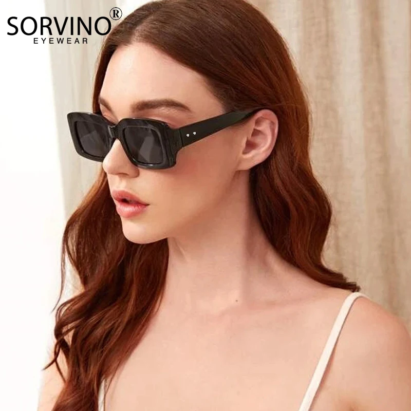 SORVINO Small Rectangle Sunglasses Women Vintage Brand Designer Square Sun Glasses Shades Female UV400 Oculos De Sol Feminino