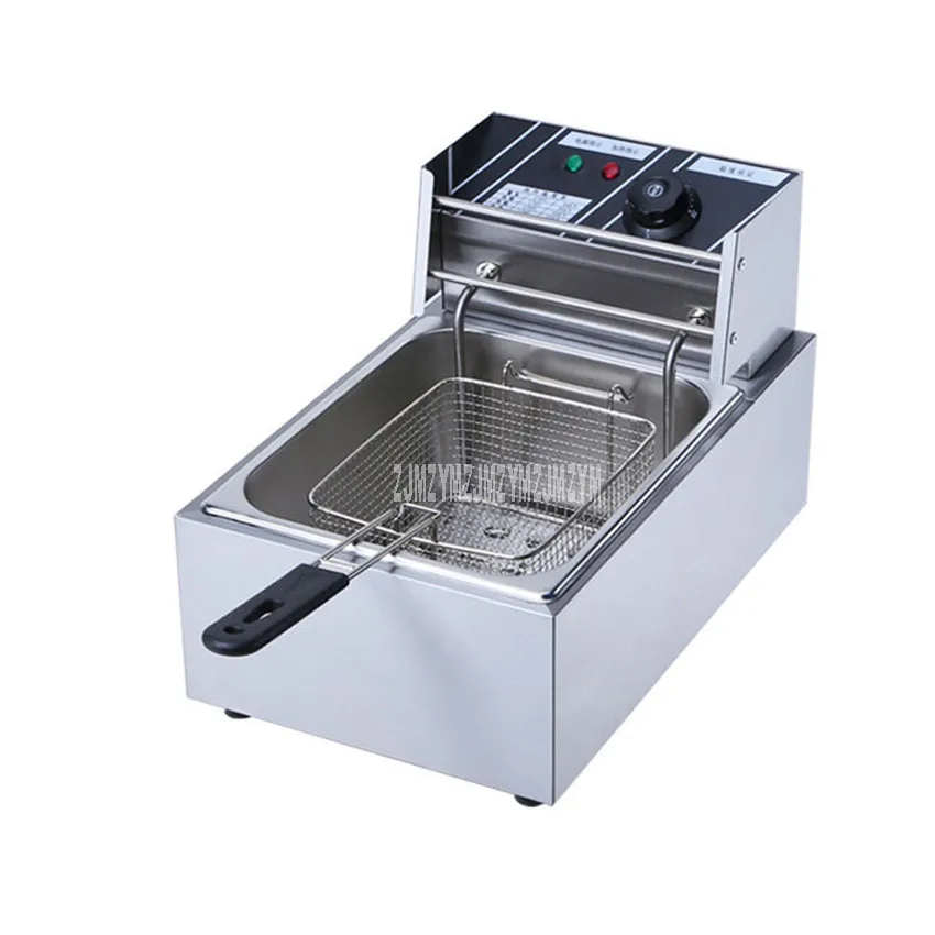 10L Stainless Steel Commercial Electric Deep Fryer Stove Single Cylinder Smokeless Chicken Dough French Fries Frying Machine