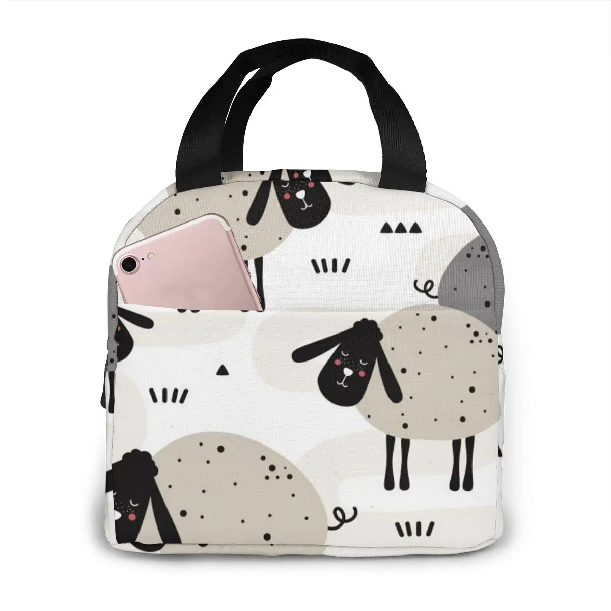 Oxford Cloth Lunch Bags Cartoon Sheep Insulated Bag Lady Food Picnic Multifunction Bags Handbags For Students Unisex bolsa