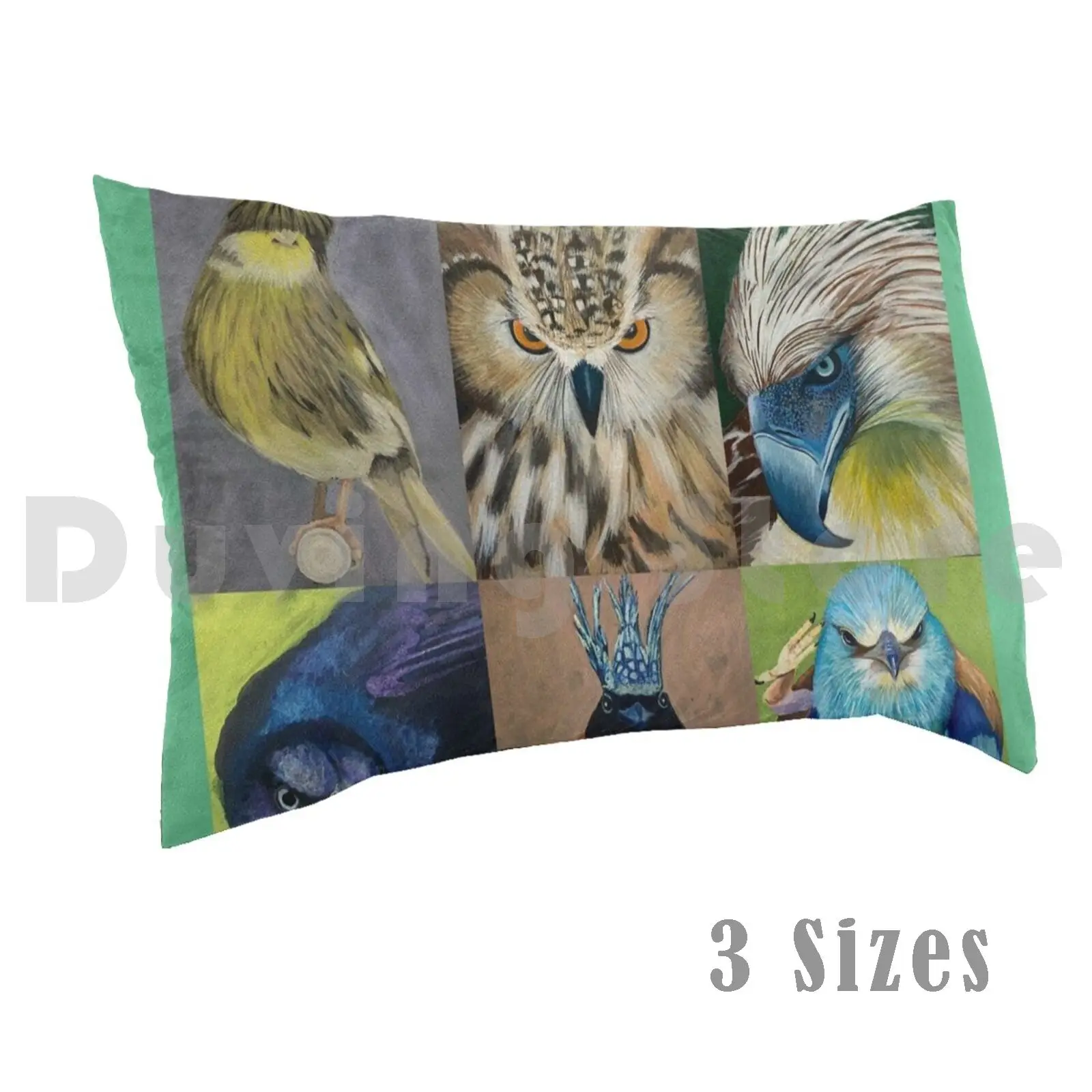 Cooped Up Birds , A Collection 9 Different Types Of Birds Pillow Case Printed 35x50 Pigeon Starling Crow