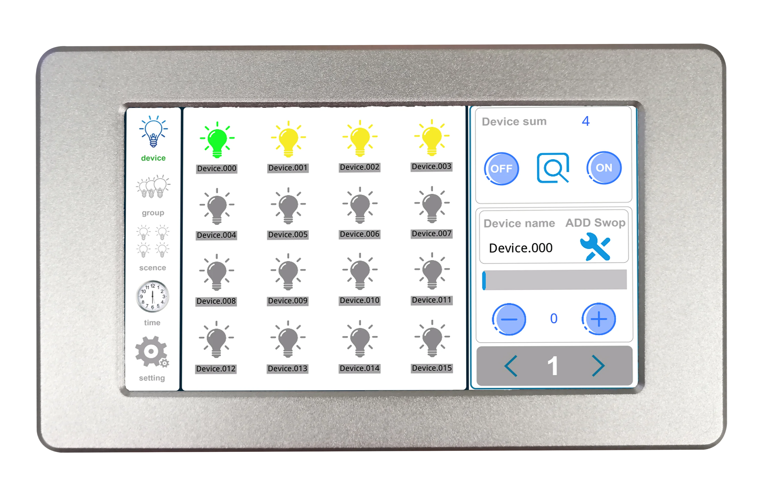 7 inch DALI touch screen master controller; DALI  light control system;DC12V  at most 128 channels DALI lighting devices  DL103B