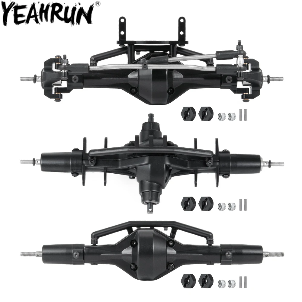 YEAHRUN RC Car Metal Axle Front Middle Rear Straight Complete Axle for 1/10 Axial SCX10 II AX90021 90027 90028 RC Crawler Parts