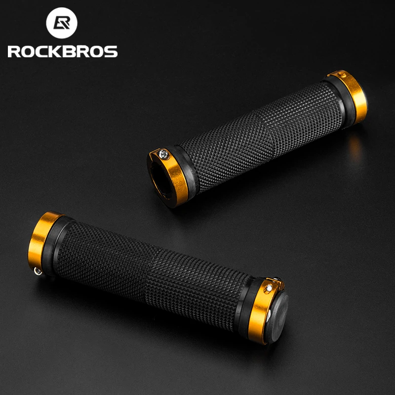 ROCKBROS Bicycle Grips Ergonomic Shock Absorption Comfortable Grips MTB Road Bike Unilateral Lock Rubber Grips Accessories