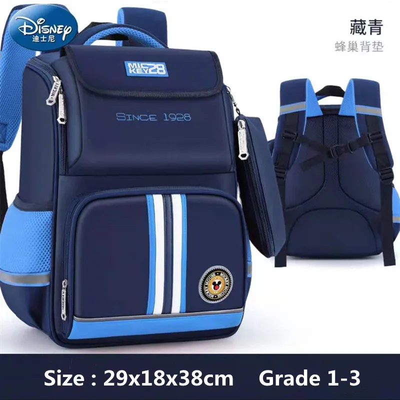 2021 Disney Mickey School Bags For Boys Girls Primary Student Shoulder Orthopedic Backpack Large Capacity Grade 1-5 Mochilas