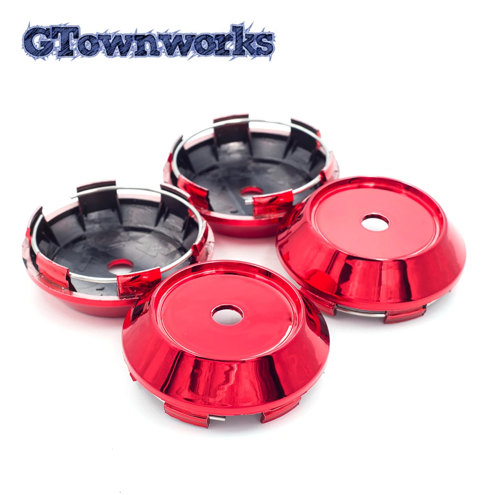 

4pcs 68mm Car Hub Hubcap Auto Accessories For K68 Rim Center Caps Styling Modification Red Exterior Parts