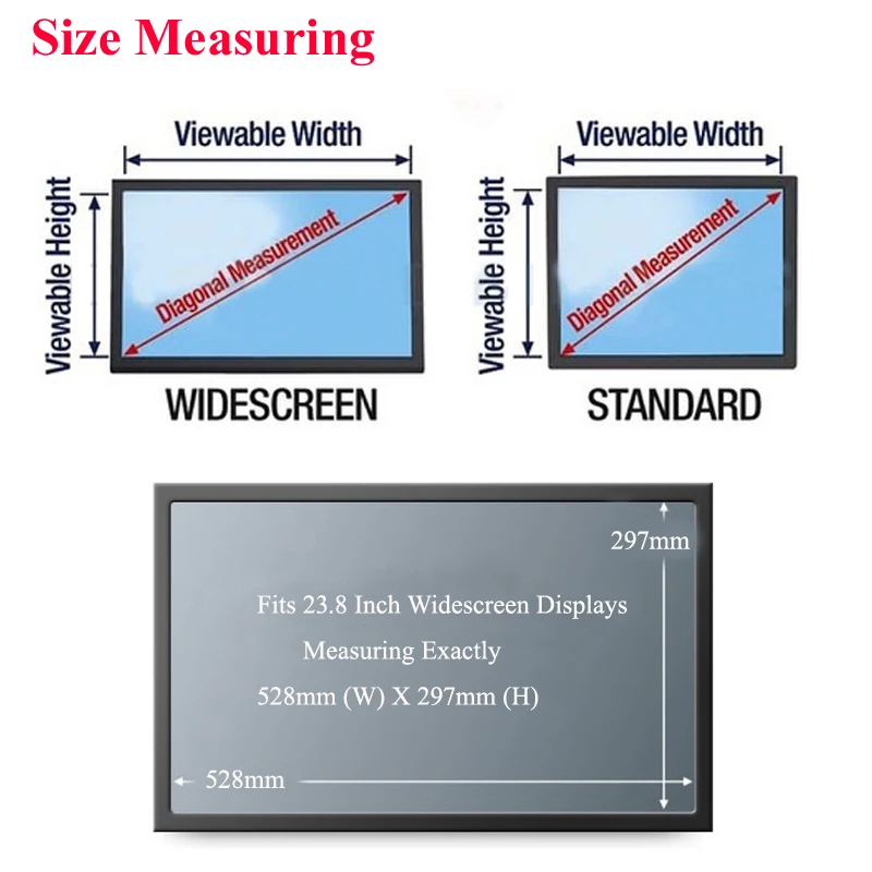 23.8 inch (527mm*297mm) Privacy Filter Anti-Glare LCD Screen Protective film For 16:9 Widescreen Computer Notebook PC Monitors