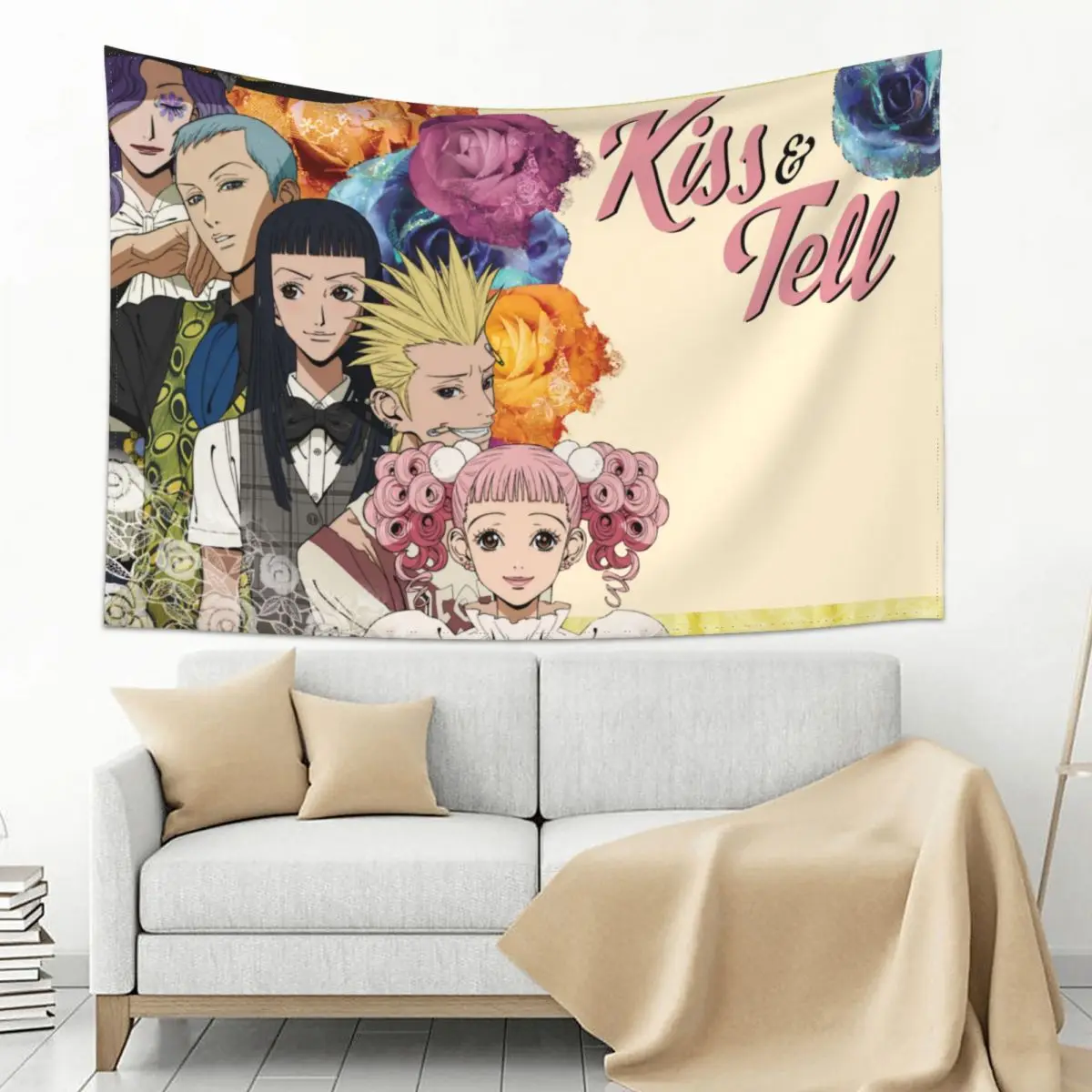 Paradise Kiss Tapestry Wall Hanging Hippie Polyester Tapestries Anime Manga Fantasy Decoration Wall Decor 95x73cm