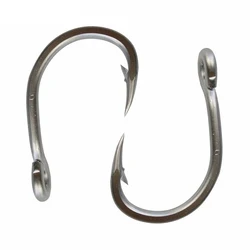 50pcs 10884 Stainless Steel Fishing Hooks White Strong Big Game Fish Tuna Bait Fishhook Size 3/0 4/0 5/0 6/0 7/0 8/0 9/0 10/0