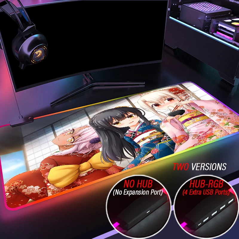 RGB Gaming Mouse Pad Extreme-Color HUB Custom Illya LED Desk Mat With Illyasviel 4 Port USB Mousepad