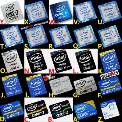 Original core i7 Core 3 4 5 6 7 8 9 10th generation laptop desktop CPU label sticker