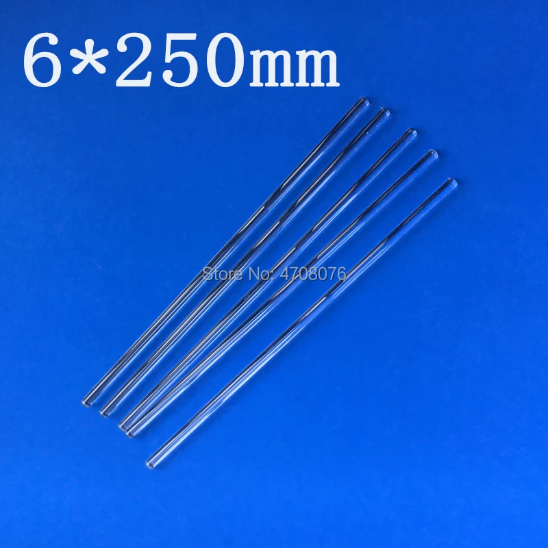 6*250mm Borosilicate glass stirring rod transparent Lab stirring stick/muddler glass stirrer for scientific experiment