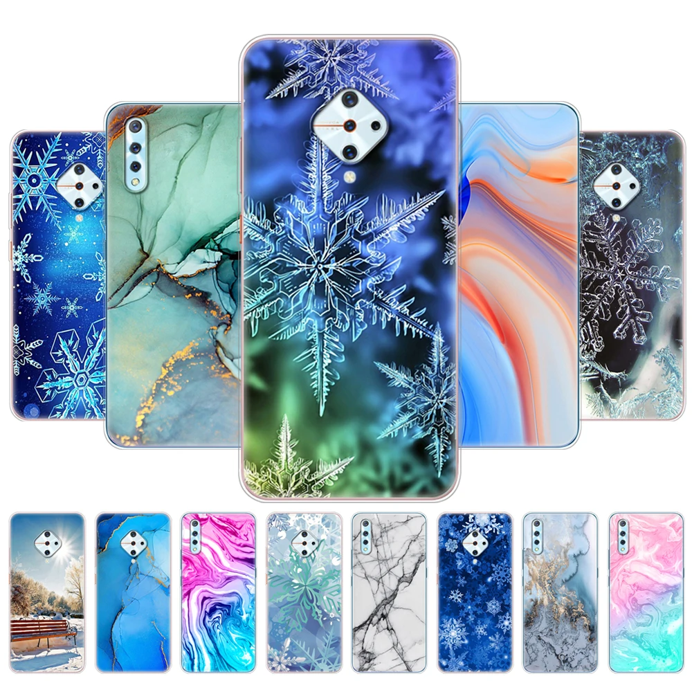 For VIVO V17 Phone Case 6.38 Inch Cover on Vivo V17 Neo V 17 V17Neo VIVOV17 Silicon Soft TPU marble snow flake winter christmas