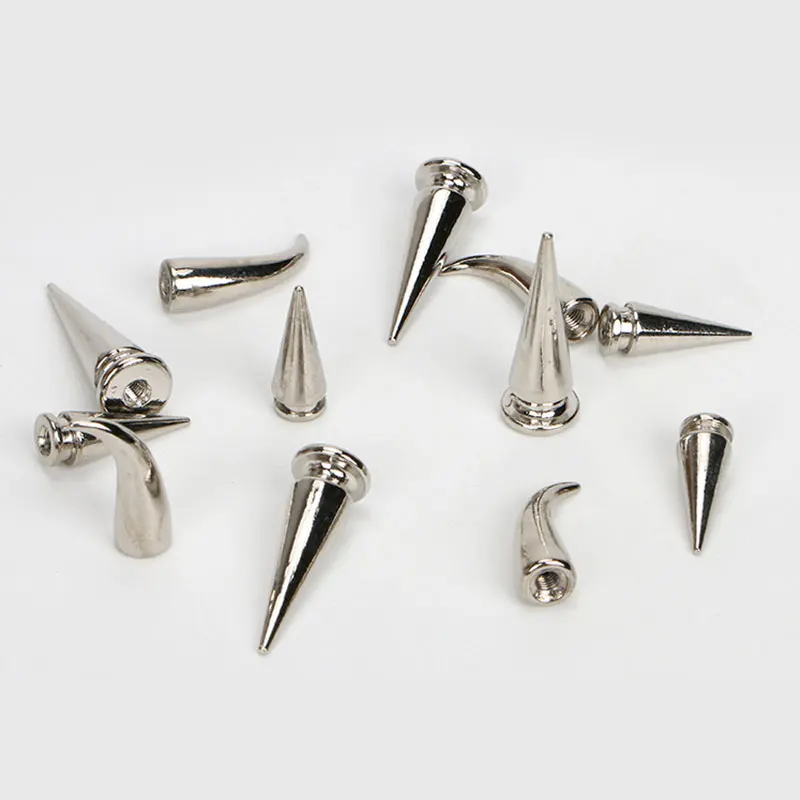 10 Sets Spiked Punk Screw Rivets Studs Metal Sharp Warhead Bag Shoes Clothes Watchband Spikes Studs Decor Nail Buckles Nailheads