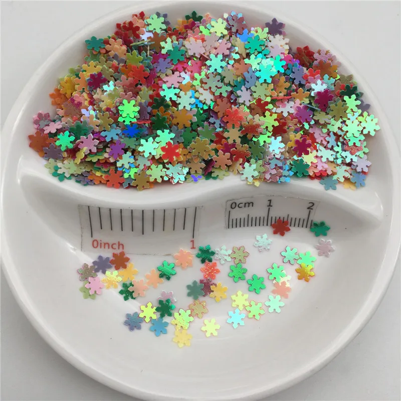 20g 5mm Snowflake PVC loose Sequins Glitter Paillettes for Nail Art Manicure, Wedding Confetti,Accessories for Ornament/Crafts