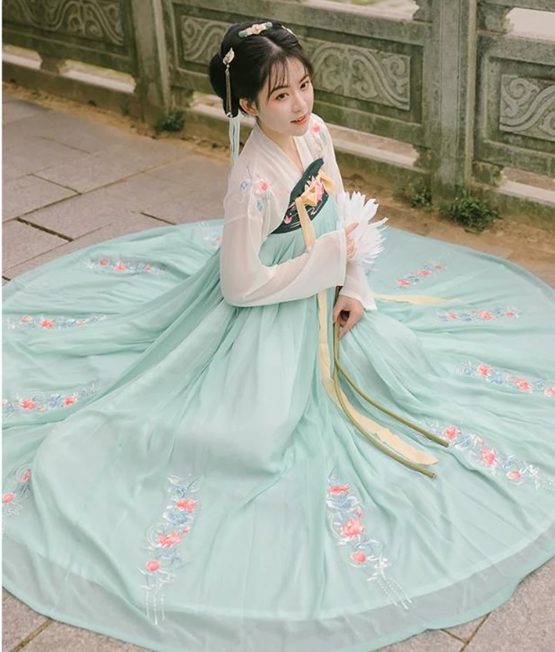 Liunian Hanfu Chinese Traditionele Vrouwen Hanfudress Fee Prinses Jurken Hanfu Folk Dance Kleding Tang-dynastie Oude Kostuum