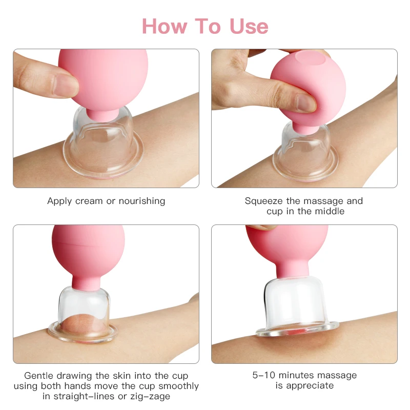 Rubber Massage Body Cups Vacuum Cupping Glasses Face Skin Lifting Body Facial Cups Anti Cellulite Chineses Cupping Therapy Tool