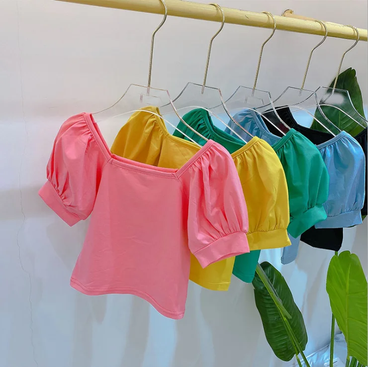 

Children T Shirts Solid Print Kids Baby Boy Tops Short Sleeve T-Shirt Summer Tee Toddler Girl Shirts Girls Top