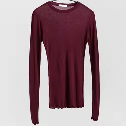 High Quality Plain T Shirt Women  Elastic Basic T-shirts Female Casual Tops Long Sleeve Sexy Thin T-shirt see through - Image 2