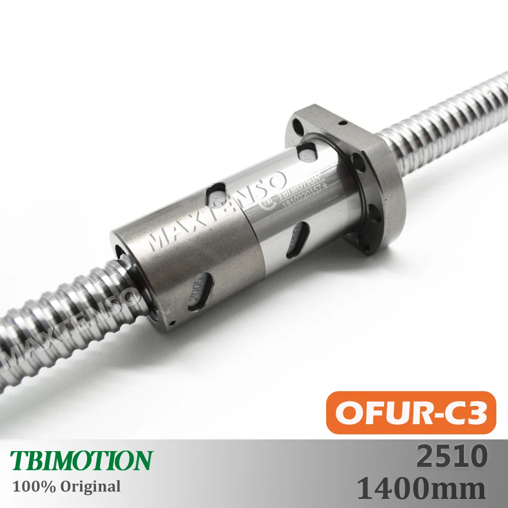 TBI Motion C3 Ground 2510 DFU OFU Double nut 10mm Lead 1400mm Length High Precision Flange CNC Accessories Long life Span R25